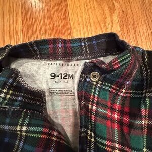 Pottery bar  kids Plaid zip up PJ- worn once. Great for holidays!